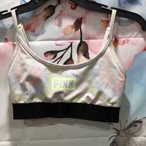 Pink white tie-dye sports bra size XS